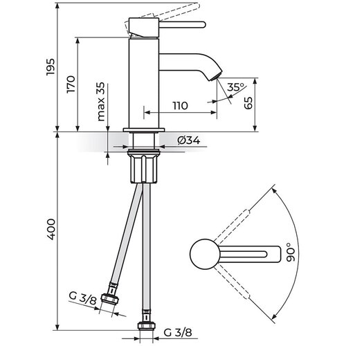 Rosan baterija za lavabo ZERO -JZ30101 ROS141 Cene
