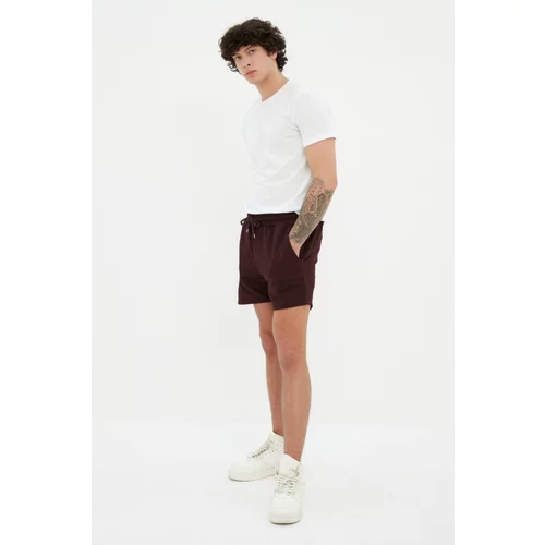 Trendyol Shorts - Burgundy - Normal Waist