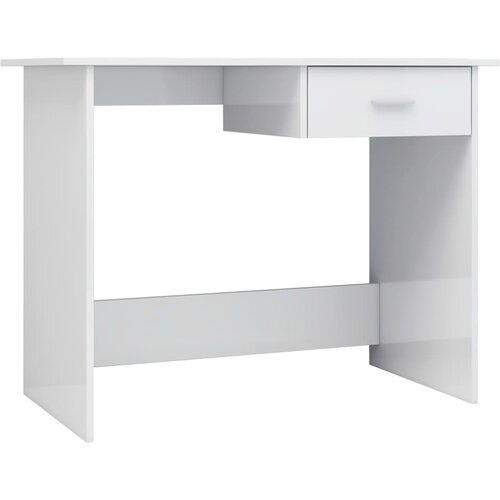 Maison Chic Pisalna miza - pisarniška miza - Računalniška miza visok sijaj bela 100x50x76 cm iverna plošča, (21785682) Cene