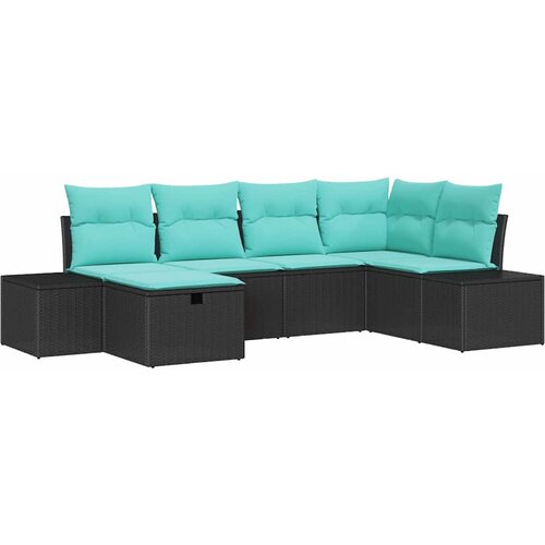  Sjedeća garnitura za vrt 6 kom. Crna poliratan 264 x 154 x 85 cm Slike