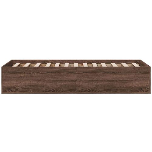 VidaXL okvir za krevet smeđi hrast 100 x 200 cm konstruirano drvo Slike
