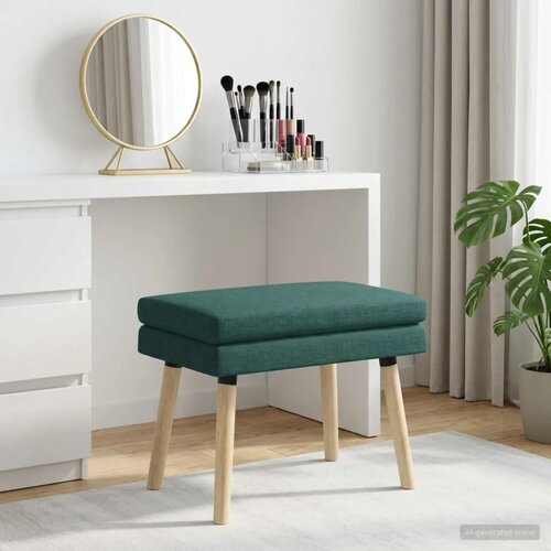  Klupa s dvostrukim slojem Tamnozelena 60 x 40 x 46 cm Tkanina - Tamnozelena 60 x 40 x 46 cm Slike