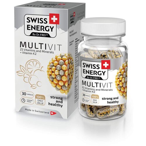 Swiss Energy Multivit, kapsule s podalj&amp;scaron;anim spro&amp;scaron;čanjem Slike