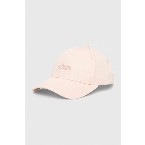 Boss Pamučna kapa sa šiltom boja: ružičasta, bez uzorka