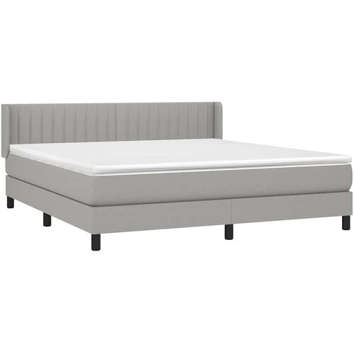  Krevet s oprugama i madracem svjetlosivi 180x200 cm od tkanine Slike