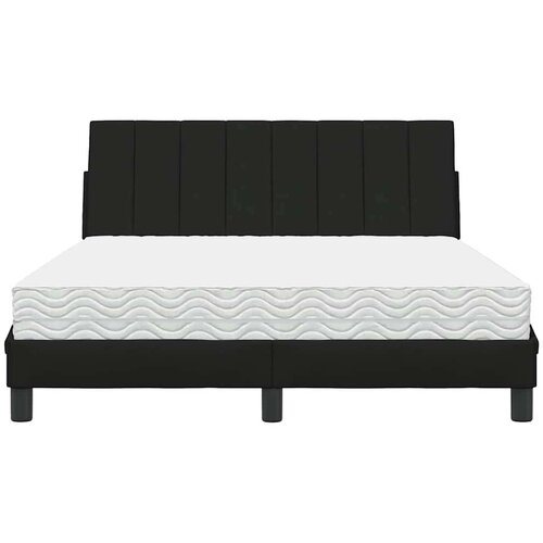 VidaXL Krevet s madracem crni 140x200 cm od tkanine Slike