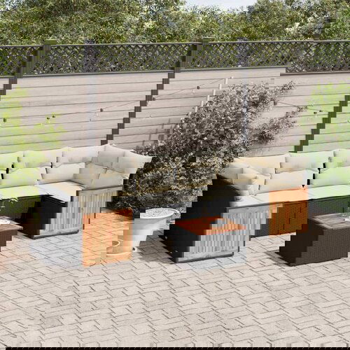 vidaXL 8-dijelni set vrtnih sofa od poliratana s jastucima crni Cijene