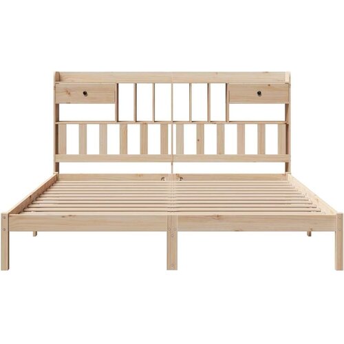 VidaXL Krevet s regalom za knjige bez madraca 180x200 cm od borovine Slike