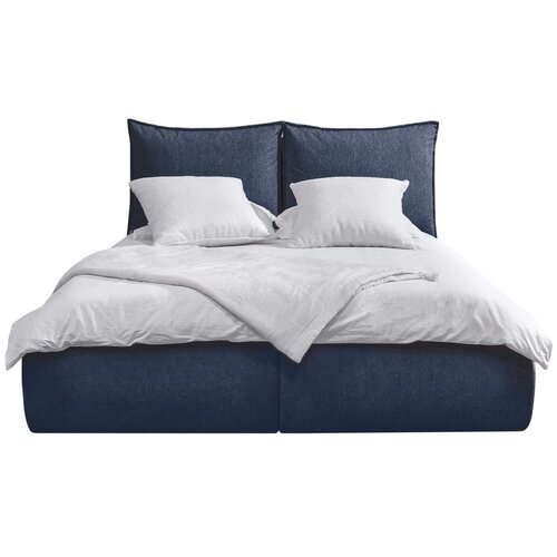 Bobochic Paris Tamno plavi tapecirani bračni krevet s prostorom za odlaganje s podnicom 180x200 cm Garance &amp;ndash; Slike