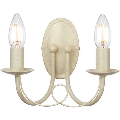 Elstead Lighting Elstead Minster Stenska svetilka z 2 svečama, zlata, slonokoščena, E14, (22098998) Cene