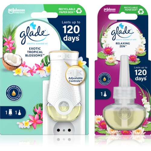 Glade Electric scented oil Exotic Tropical Blossom + Relaxing Zen ugodno pakiranje 3 kos Cene