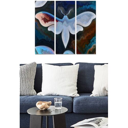 Wallity MDF13275877463 Multicolor Decorative MDF Painting (3 Pieces) Cene