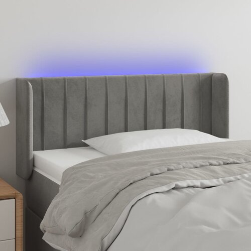vidaXL LED uzglavlje svjetlosivo 93x16x78/88 cm baršunasto Cene