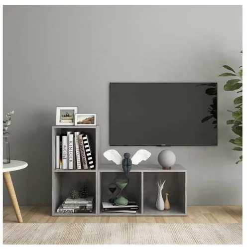  TV omarice 2 kosa betonsko sive 72x35x36,5 cm iverna plošča