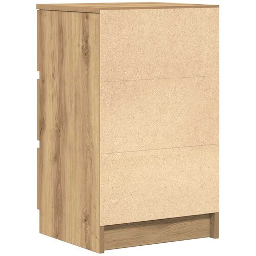  Noćni ormarić s 3 ladice artisan hrast 39x35x65 cm Slike