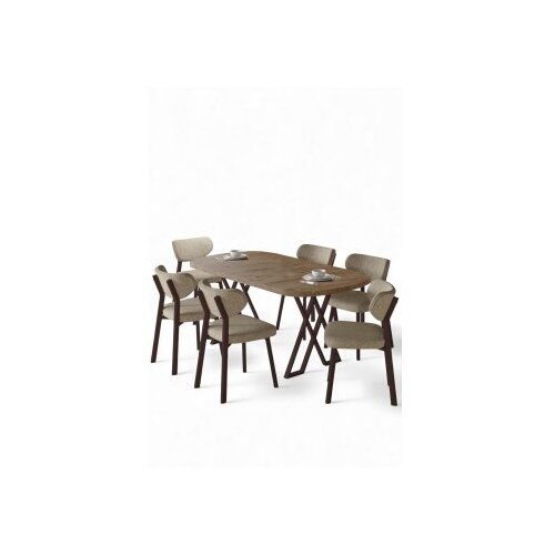 Hanah home Set trpezarijskog stola i stolica (7 delova) Axton Atlantic Pine Cappuccino Cene