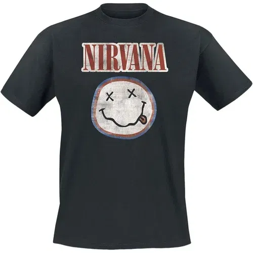 Nirvana Majica Distressed Logo Unisex Black 2XL