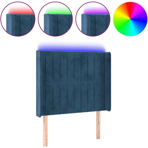 Maison Chic led posteljno vzglavje - vzglavna omarica - nočna omarica temno modro 83x16x118/128 cm žamet, (21713103) Slike