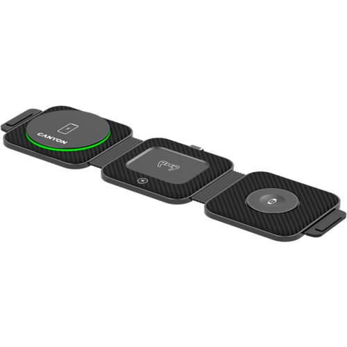 Canyon WS-305, Foldable 3in1 Wireless charger with case, touch button for Running water light, Input 9V/2A, 12V/1.5AOutput 15W/ Cijene