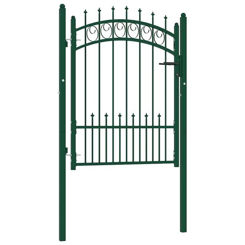  Dvori&amp;scaron;na vrata - Vrata za ogradu EMMEN s &amp;scaron;iljcima čelik 104x109 5 cm zelena - Zelena 104 x 109.5 cm Slike