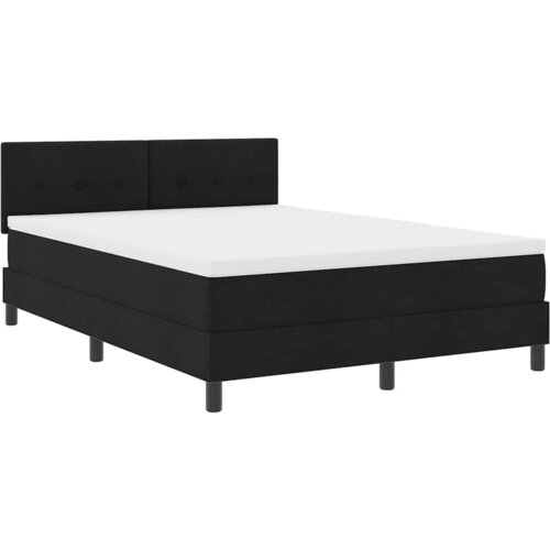 vidaXL Postelja boxspring z vzmetnico Črna 140 x 190 cm blago, (5000128621) Cene