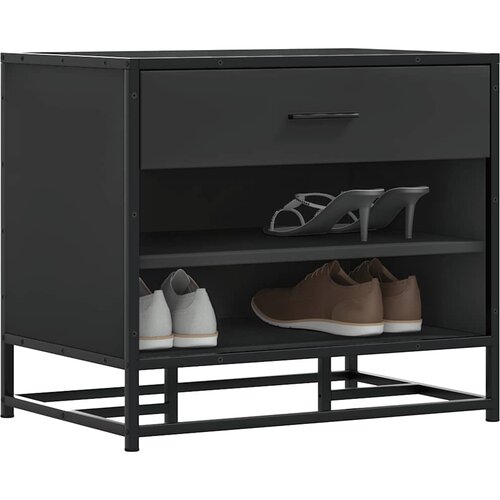 vidaXL Klupa za cipele crna 60x40x53,5 cm izrađena od drveta i metala Cijene