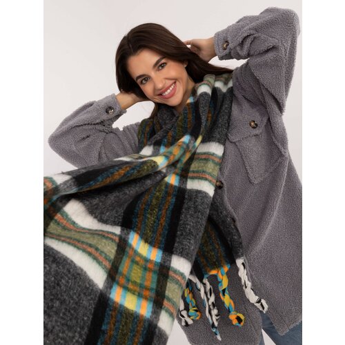 Fashion Hunters Black checkered winter scarf Slike