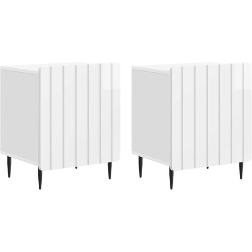  Noćni ormar 2 pcs Bijela visokog sjaja 43 x 34,5 x 52 cm Cene