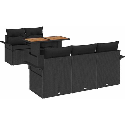  Sjedeća garnitura za vrt 6 kom. Bež Poli ratan 100 x 55 x 73 cm Slike