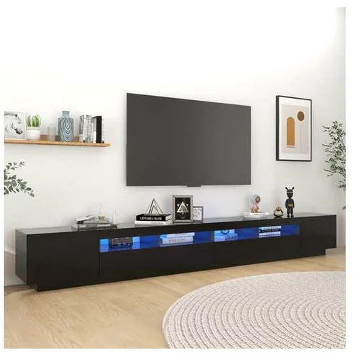  TV omarica z LED lučkami črna 300x35x40 cm
