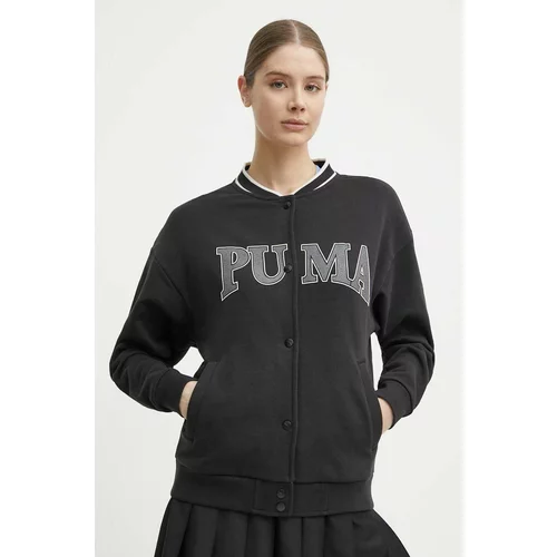 Puma Pulover SQUAD ženski, črna barva, 677902