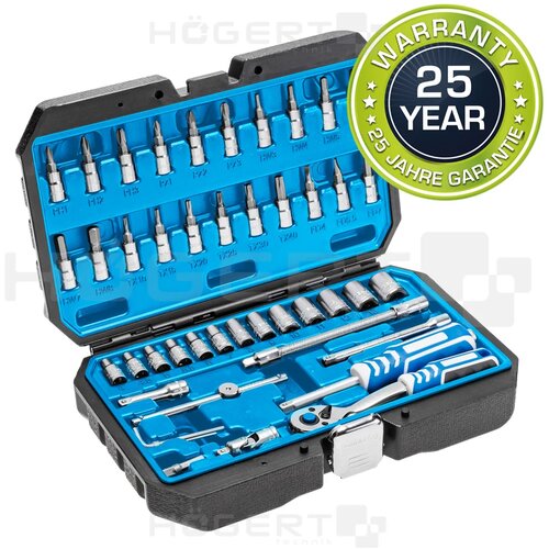 HÖGERT® Ročni komplet nastavkov s 46 nastavki 1/4˝CrV, (22113661) Cene