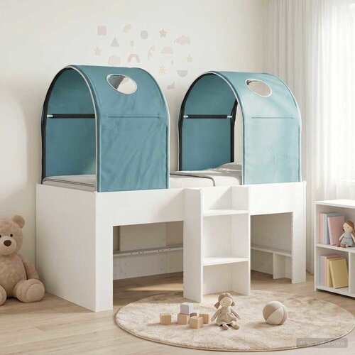 Krevet s Tunelom 4 pcs Bijela i svjetloplava Konstruirano drvo Cijene