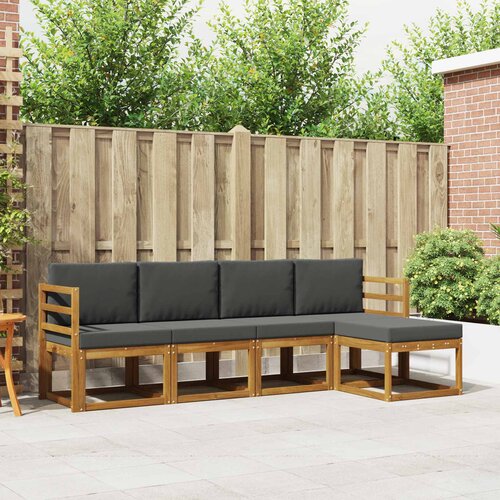  Set vanjskih sofa 5 pcs Prirodna i antracit Čvrsto drvo akacije Cene