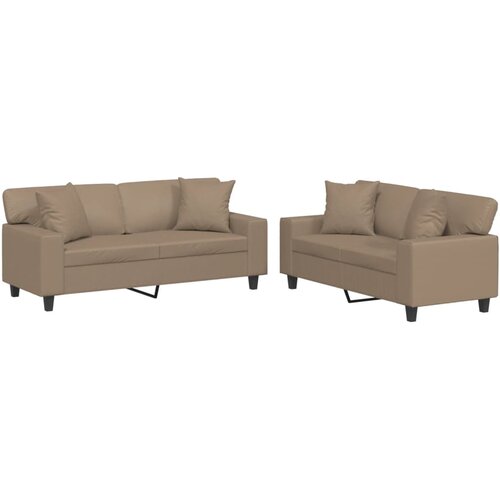 Maison Chic Sedežna garnitura - kavč z vzglavniki 2-delna kapučino umetno usnje, (21728945) Cene