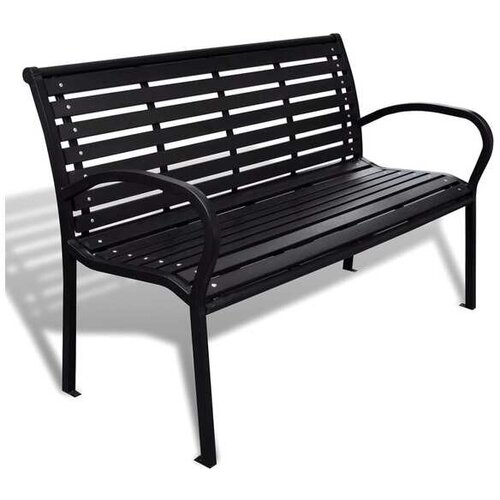  Vrtna klop 125 cm jeklo in WPC črne barve Cene
