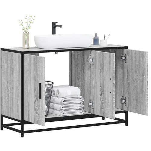vidaXL Kupaonski ormarić za umivaonik boja hrasta 90x33x60 cm drveni Cijene