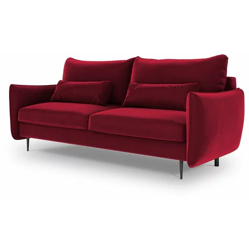 Cosmopolitan Design Rdeč raztegljiv kavč s prostorom za shranjevanje Vermont