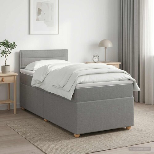  Boxspring krevet s madracem Svjetlosiva 80 x 200 cm Tkanina Cene