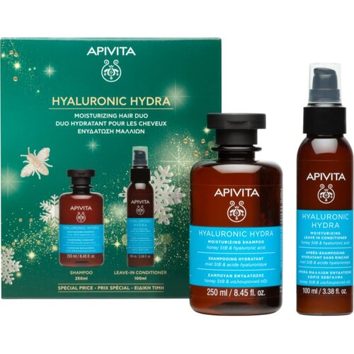 Apivita Hyaluronic Hydra Moisturizing Hair Duo božićni poklon set za intenzivnu hidrataciju Slike