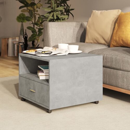 vidaXL Klubska mizica betonsko siva 55x55x40 cm konstruiran les Cene