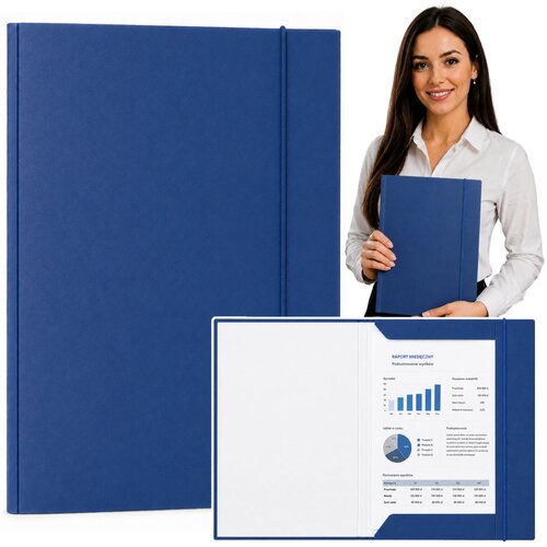  Cardboard Folder with Elastic Band, Lacquered, A4, 300 g/m2, Blue Cijene