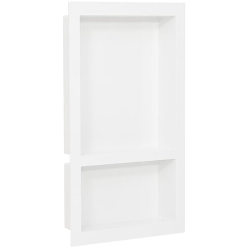 vidaXL Niša za tuš kabino z 2 predelkoma visok sijaj bela 41x69x9 cm Cene