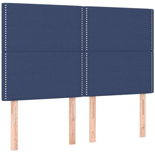  Krevet box spring s madracem LED plavi 140x200 cm od tkanine Slike