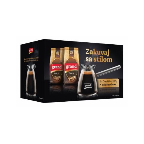 Grand Kafa Gold 2x200g + staklena džezva Slike