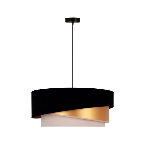  Duolla - Visilica na sajli KOBO 1xE27/15W/230V prečnik 45 cm crna/zlatna/krem Slike