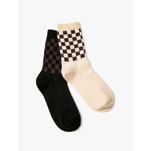 Koton Checkerboard Patterned Socks Set of 2 Multicolored Slike