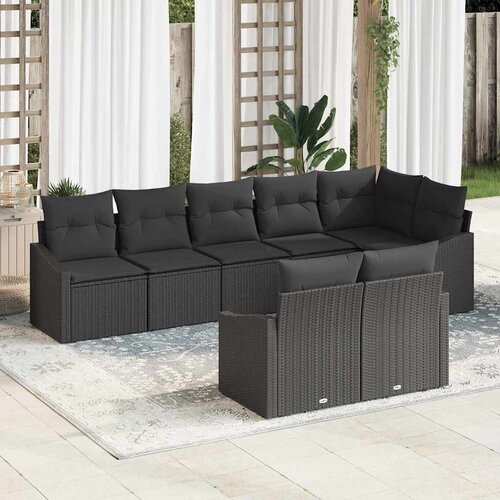  Sjedeća garnitura za vrt 8 kom. Crna poliratan 288,5 x 123,5 x 85 cm Cene