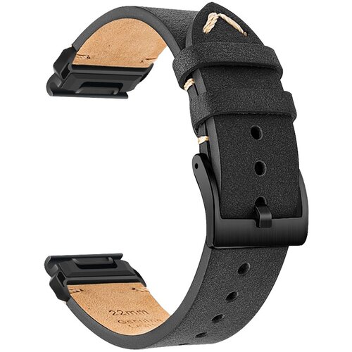 INF Združljiv usnjen pa&scaron;ček za uro Premium za Garmin Fenix 8/7X/3 Black 22 mm, (5000079052) Cene