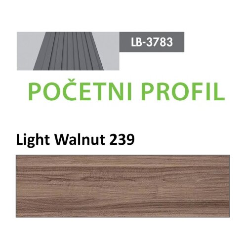 AGT profil Zidni MDF Početni LB-3783-A Light Walnut (239) 2800x26x12mm ( 026-101 ) Cene